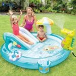 Bể bơi phao cầu trượt cá sấu chúa có vòi phun mưa INTEX 57165