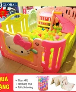 Cầu trượt bể bóng Hàn Quốc Hello Kitty 2in1 Y1712(Tặng 2 cạnh Y1422 hoặc Y1423)