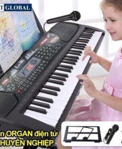 Đàn organ điện tử chuyên nghiệp 54 phím có mic, sạc, giá đỡ bé học nhạc 328-01